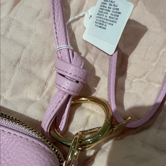 Pink Italian Leather Shoulder Bag Borsa Bag Removable Strap NWT - Picture 2 of 9